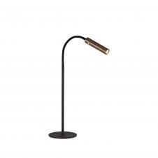 CUSTOM Adjustable LED Touch Dimmer Table Lamp Bendy Black and Satin Copper with 3 year warranty