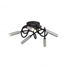 CUSTOM Bendy 5 Light Ceiling Light Black and Aluminium with 3 year warranty
