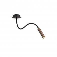 CUSTOM Single Light LED Ceiling Pendant with Adjustable Arm Dimmable Black and Satin Copper with 3 year warranty