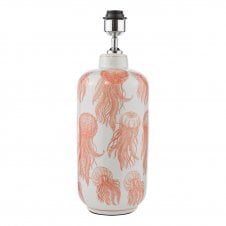 coral pink jellyfish ceramic table lamp base