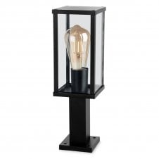 black box style outdoor pillar light