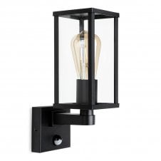 black box style outdoor light with PIR sensor