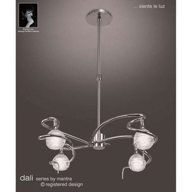 DALI modern adjustable height chrome ceiling pendant light