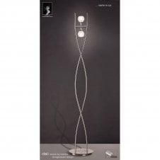 DALI modern design chrome floor standard lamp with glass shades