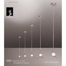 DALI small single chrome ceiling pendant on wire