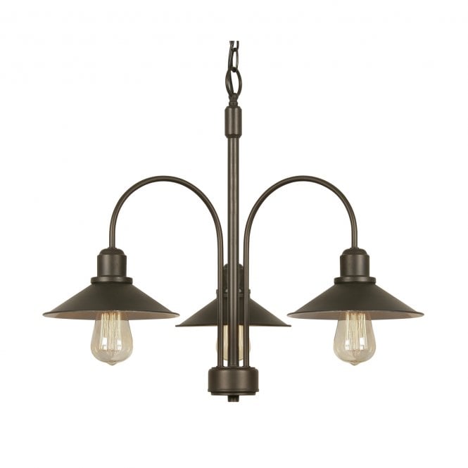 DALVIK 3 Light Ceiling Pendant in Bronze and Matte Black