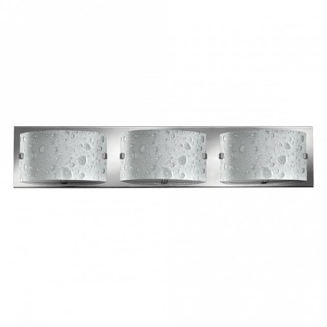 DAPHNE 3 light bathroom wall light in chrome with bubble glass