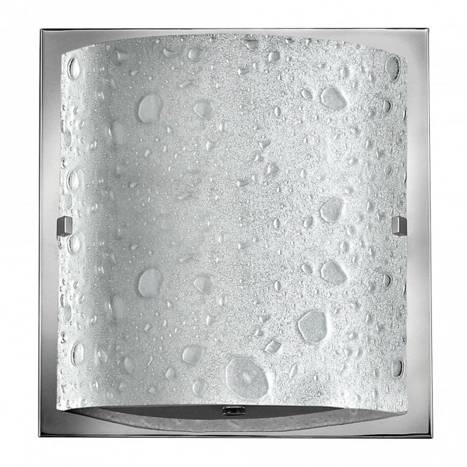 DAPHNE single flush fit bathroom wall light in chrome with bubble glass