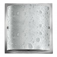 DAPHNE single flush fit bathroom wall light in chrome with bubble glass