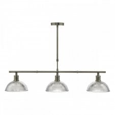 DARA 3 light mid century ceiling bar pendant in brass