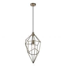 DARCI antique brass open frame ceiling pendant light (large)
