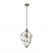 DARCI antique brass open frame ceiling pendant light (medium)