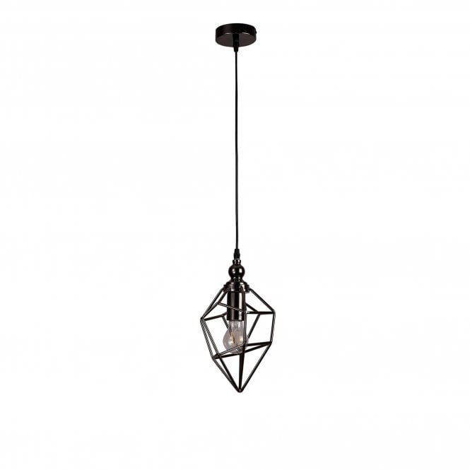 DARCI black nickel open frame ceiling pendant light