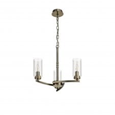 DARETTE 3 Light Ceiling Pendant Antique Brass