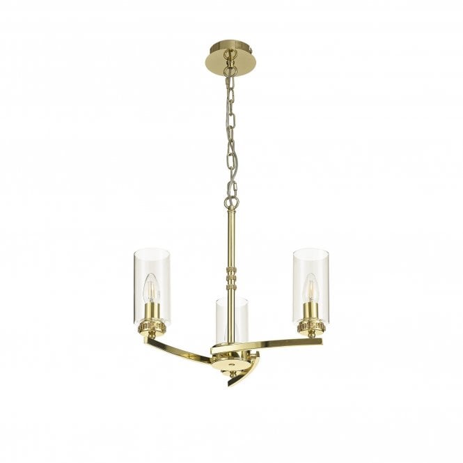 DARETTE 3 Light Ceiling Pendant Polished Gold