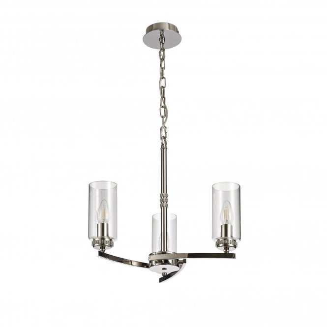 DARETTE 3 Light Ceiling Pendant Polished Nickel