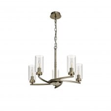 DARETTE 5 Light Ceiling Pendant Antique Brass