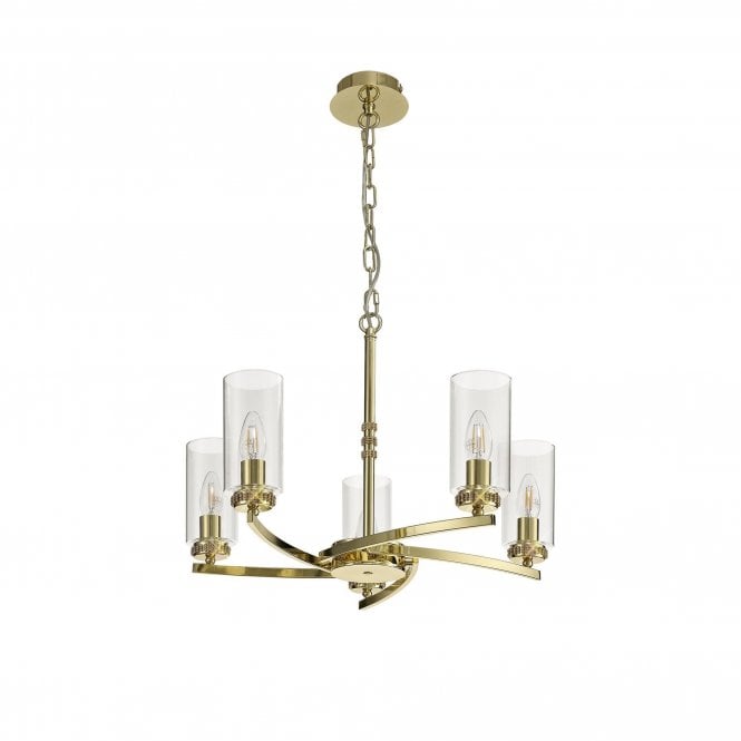 DARETTE 5 Light Ceiling Pendant Polished Gold