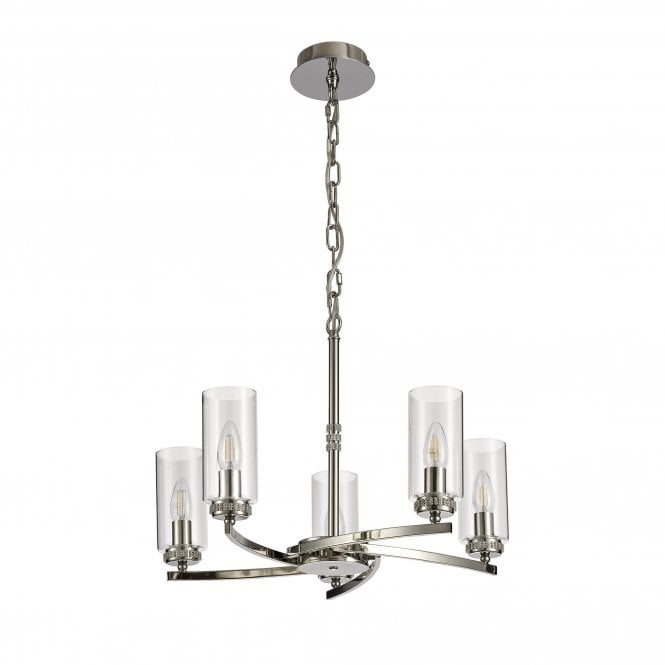 DARETTE 5 Light Ceiling Pendant Polished Nickel