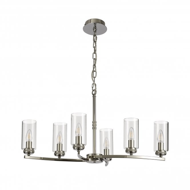 DARETTE 6 Light Ceiling Pendant Polished Nickel