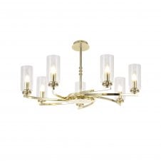 DARETTE 7 Light Dual Mount Pendant/Semi Ceiling Light in Polished Gold