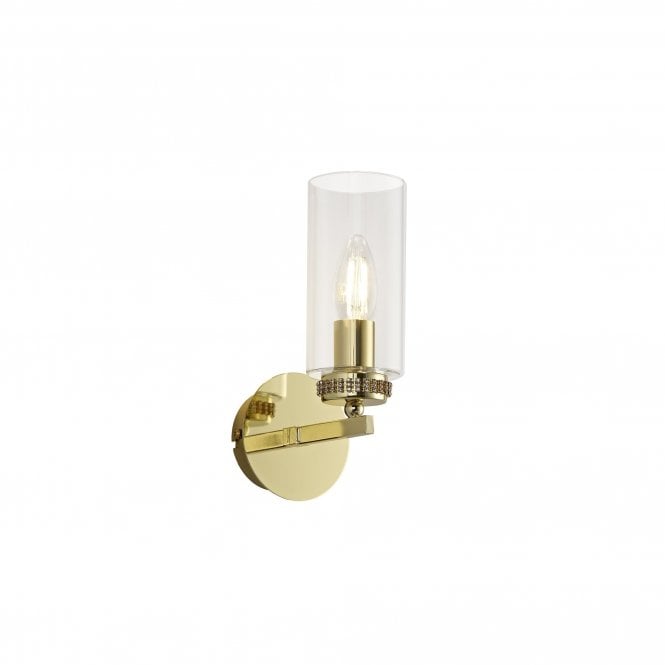 DARETTE polished gold and glass wall light