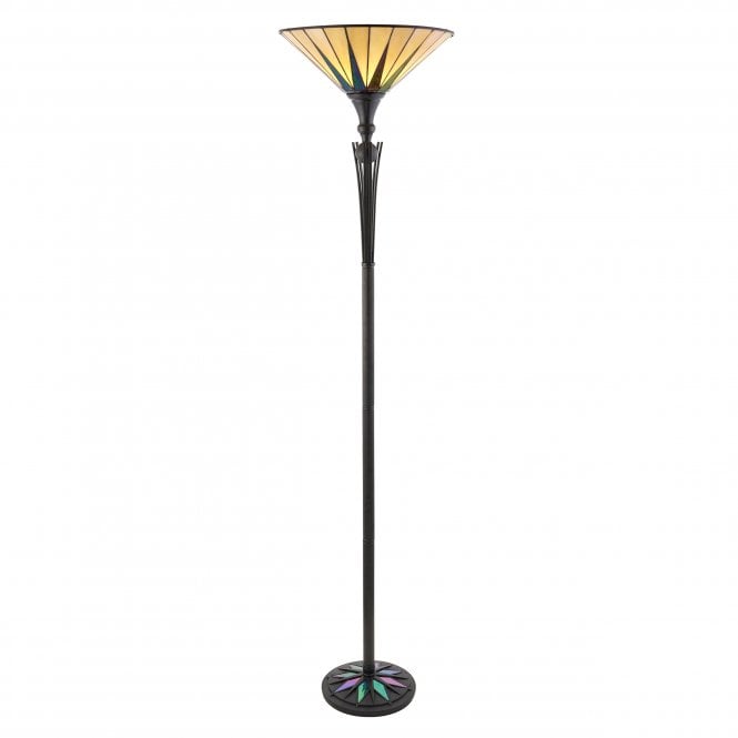 DARK STAR Tiffany Art Deco uplighter floor lamp