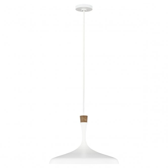 DARWIN matte white and natural wood ceiling pendant light