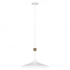 DARWIN matte white and natural wood ceiling pendant light