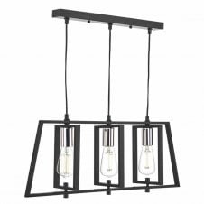 DAX 3 light pendant bar in a black finish with chrome lamp holders
