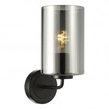 black satin wall light with smoked glass 
