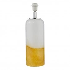 yellow and white glass table lamp base