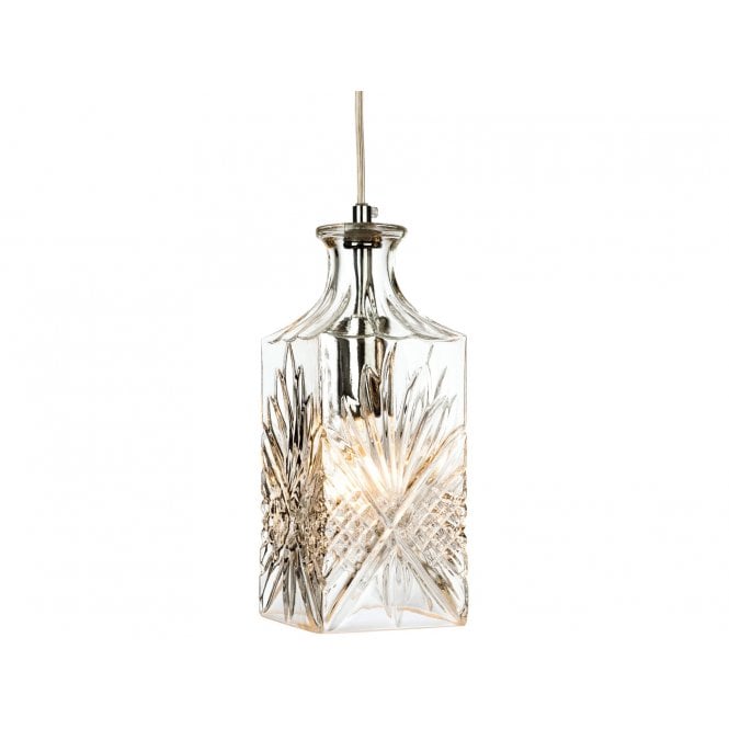 DECANTER 1 Light Pendant Chrome with Clear Decorative Glass