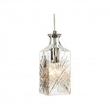 DECANTER 1 Light Pendant Chrome with Clear Decorative Glass