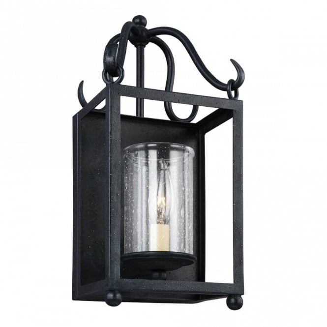 DECLARATION traditional open frame wall lantern in antique iron finish