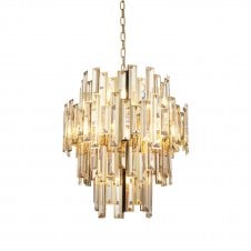DECO 12 Light Chandelier in Gold Plated Effect & Champagne Crystal