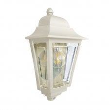 cream half wall exterior lantern
