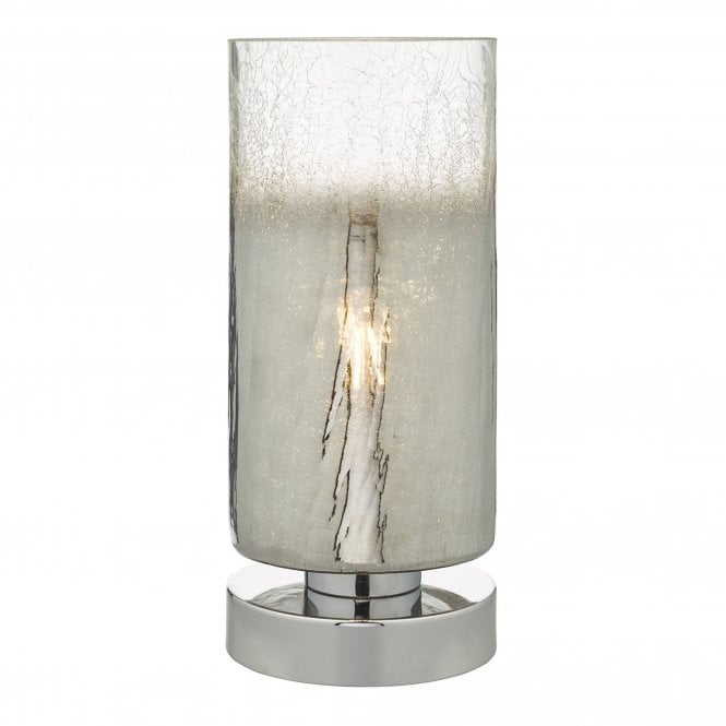 DEENA Table Lamp Crackle Glass and Polished Chrome Touch Dimmer