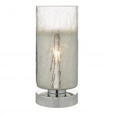 DEENA Table Lamp Crackle Glass and Polished Chrome Touch Dimmer