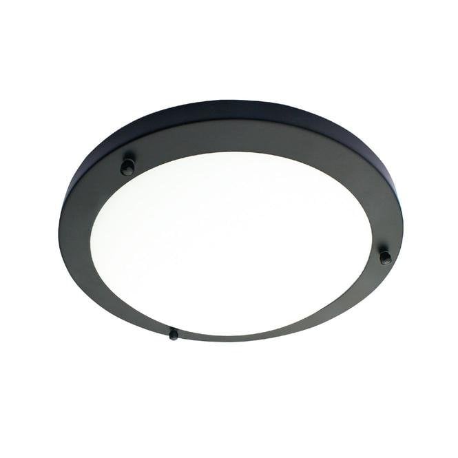 Delphi Small Flush In Satin Black with Opal Glass Diffuser