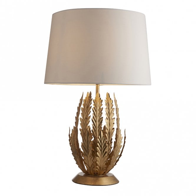 DELPHINE 1 Light Table Lamp Gold Leaves