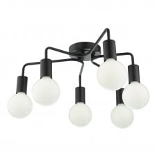 DENA 6 Light Exposed Bulb Semi-Flush Ceiling Light