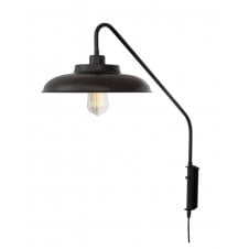 Black Industrial Wall Light | Plug in | Swing Arm