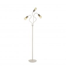 DESIGN Flexible 3 Light Floor Lamp in White and Nickel