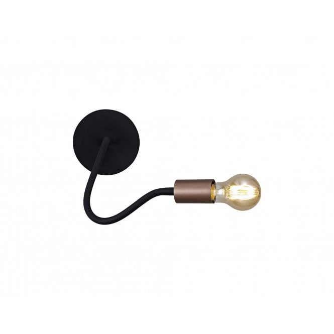 DESIGN Flexible Wall Light Satin Black and Brushed Copper