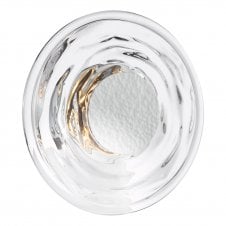 polished chrome and textured glass wall light with integrated LED