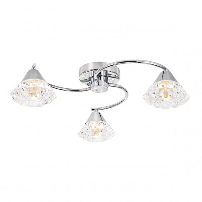Dilys 3 Light Semi-Flush in Polished Chrome
