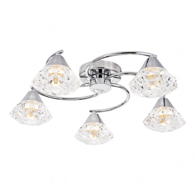 Dilys 5 Light Semi-Flush in Polished Chrome