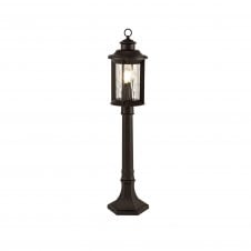 DIMPLE Exterior Post Lamp Antique Bronze Clear Ripple Glass, IP54,