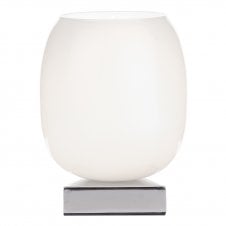 Touch Table Lamp Chrome White Glass Shade 